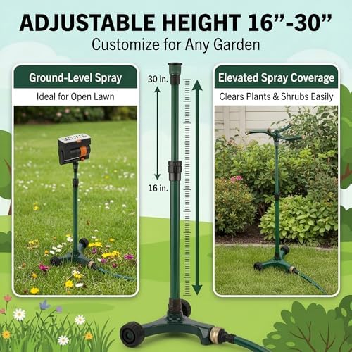 3-in-1 Lawn Sprinkler System with Adjustable 16-30" Riser - Image 2