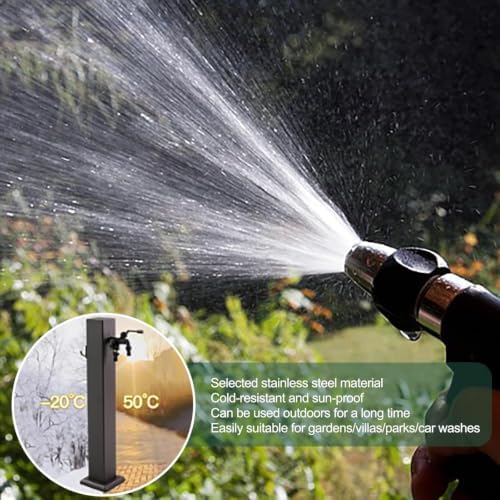 304 Stainless Steel Vertical Garden Water Column Hose Stand with Faucet, Outdoor Antifreeze Faucet Water Dispenser Hydrant for Irrigation and Washing One Color 15 * 60cm/5.9 * 23.6in - Image 3