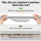 SPECILITE 75ft 304 Stainless Steel Garden Hose + Male to Male, Female to Female Hose Adapter - Image 3