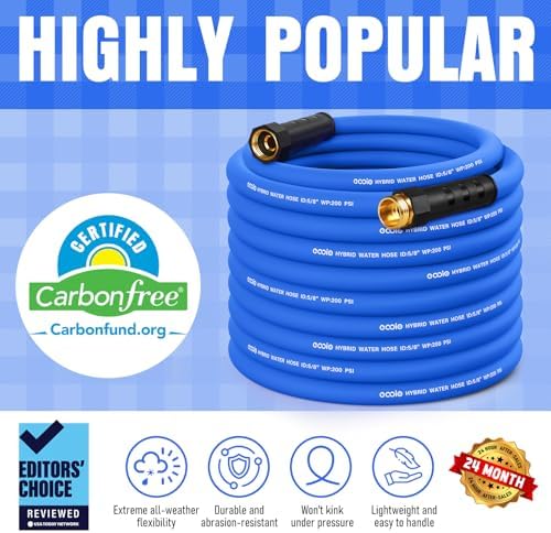 Heavy Duty Garden Hose 75 ft, Non-Expanding Flexible Water Hose, Kink Resistant Lightweight Hybrid Hose, Leakproof Hose Male to Female Fittings - Image 3
