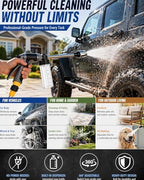 Heavy Duty Garden Hose Nozzle, 2026 Upgraded High Pressure Water Cleaning Jet, Multi-Function Sprayer for Lawn, Yard, Car, Pet, Driveway – Universal Fit 3/4 Inch Thread, No Electricity Needed - Image 5