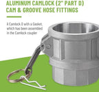 SPARKWHIZ 2 PCS Aluminum Camlock (2" part D) Cam & Groove Hose Fittings+2 PCS Aluminum Global Type A Cam and Groove Hose Fitting+with 4 PCS Camlock Gasket Fitting (2") (Pack of 2) - Image 3