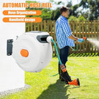 100ft 1/2in Retractable Garden Hose Reel Wall Mount, Automatic Hose Reel with Hidden Handle And Slow Return System, Auto-Rewind Any Length Lock 180 Degree Swivel Green - Image 5