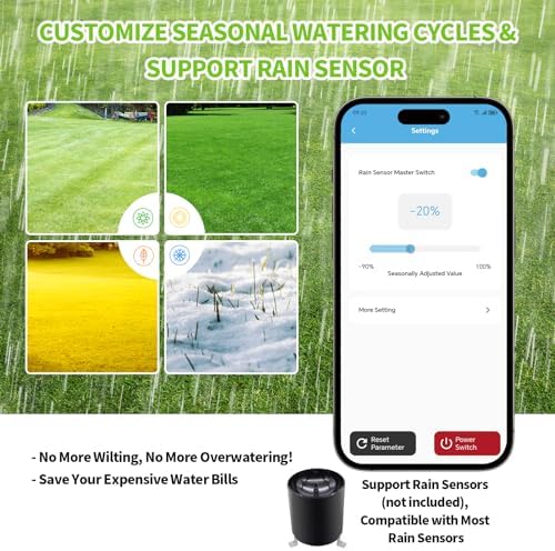 8 Zones WiFi Smart Sprinkler Controller, Briidea Automatic Irrigation Controllers with Customized Watering Schedule & Seasonal Adjustment, Water Efficiently and Keep Your Plants Healthy, MK-117 - Image 4