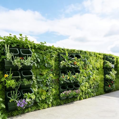 Self Watering Wall Planter | 36 Pots Vertical Garden Planter for Indoor Plants | Wall-Mounted Stackable wall planter | Hanging Plant Flower Pot Holder | 10.56 Fl Oz Each Individual Pot | Army Green - Image 2