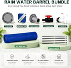 53 Gal Collapsible Rain Barrel with Spigot, Filter and Overflow Kit, Blue - Image 3