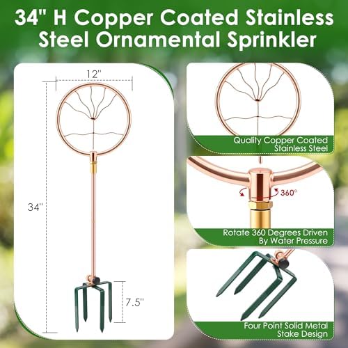 34" Ornamental Sprinkler, 360° Rotating, Wave Fan - Image 2