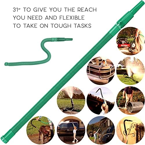 Bernini FlexEnd Garden Wand, Flexible Hose Sprayer with Fireman Nozzle for Versatile Watering and Cleaning - 31" Reach, Jade - Image 2