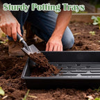 RooTrimmer 20 Pack Nursery Pots Trays (16.5"x13.2"x2.8"), Plastic Seed Starter Trays, Durable Carrying Seedling Starter Tray, Reusable Tray for Planting and Collecting Drainage Water (Black) - Image 6