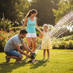 2026 Upgraded 16-Nozzle Oscillating Sprinkler, Lawn Sprinkler with Dual-Zone Water Timer, Adjustable Turbo Irrigation for Yard Garden with 5m Hose & Extra Nozzles, Outdoor Plants Automatic (Green) - Image 7