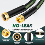 Garden Hose 100ft Lightweight, Non-Expanding, Leak-Proof Metal Connector, No-Knot No-Tangle, Easy to Store and Carry, Wear-Resistant, 3/4GHT Flexible Water Hose for Yard, Outdoor (Black Green) - Image 4