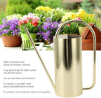 Watering Can Indoor Plants, 50 oz/1500 ml Metal Stainless Steel Watering Can Pot with Long Spout for Indoor House Plants Bonsai Outdoor Garden Flower Decorative (Gold) - Image 3