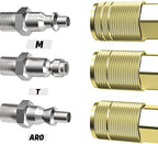 Brass Air Coupler, 1/4 Inch Body Size, 3/8 Inch NPT Female Threads Size, Industrial M-Type, 10 Pieces Air Compressor Hose Fittings - Image 3