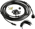 Misting Cooling System,(6-18M) Misting Line + Brass Mist Nozzles + Outdoor Mister for Patio Garden Greenhouse Trampoline for waterpark (18M,Black) by Drincoshow