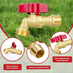Brass Hose Bib 2PCS, 1/2"x 3/4" Outdoor Water Spigot, Outside Garden Faucet - Image 3