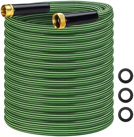 Garden Hose 75 ft Flexible Non-Expandable Water Hose Kink-Free Ultra Lightweight Leak-Proof Durable Portable Wear-Resistant Hoses Pipe with 3/4" Brass Fittings for Outdoor Yard Lawn Car Wash by VIONMI