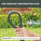 Garden Hose 25ft, Made of TPU(Not PVC), Ultra-Light & Flexible Water Hose, Non-Shrinking, Easy to Store, Drinking Water Safe Material, All-weather, Black&Gray - Image 6