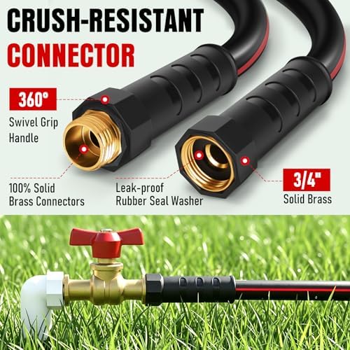 Heavy Duty Garden Hose 50ft, NON-EXPANDABLE Flexible Water Hose, Kink Resistant Lightweight Hybrid Hose, Leakproof Hose Male to Female Fittings - Image 5