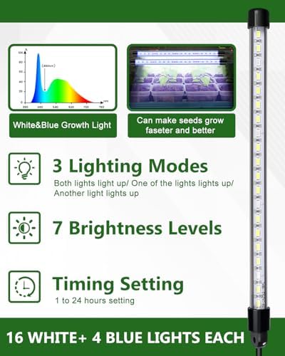 12 Cell Seed Starter Kit with Grow Light Heating Mat & Silicone Pots - Image 3