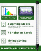 12 Cell Seed Starter Kit with Grow Light Heating Mat & Silicone Pots - Image 3