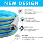 HQMPC Hose Garden Hose With 5/8 in. x 50 ft., Water Hose For Garden Lawn Watering Heavy Duty Durable Material Water Hose Solid Brass Fittings With Nozzle (BLUE) - Image 4