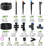 290FT Drip Irrigation System for Garden Watering: Quick Connect 1/2" & 1/4" Tubing Automatic Watering Kit with Adjustable Misting Sprinklers, Irrigation Hose System for Raised Beds Lawn Greenhouse Pla - Image 6