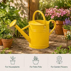 1 Gallon Metal Watering Can for Indoor Outdoor Plants, Sunflower Yellow - Image 3