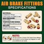 37Pcs Brass DOT Air Brake Line Fittings Kit,1/4" 3/8" 1/2" NPT - Image 4