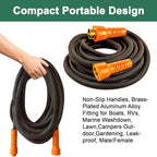 100FT Flexible Garden Hose & 10Modes Nozzle,Lightweight Water Hose,Kink-Free,All-Weather 3/4 in. Hose for RV,Boat,Car Wash,Garden,Yard,Camper,Outdoor NoneExpand (100Ft,Orange-Black) - Image 6