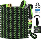 Garden Hose Non-Expanding 100ft, Flexible Water Hose with 10 Function Spray Nozzle, Lightweight, Kink Free,Leak Proof Water Hose for Outdoor,Yard, Lawn, Car Wash, Pet,RV (100FT) by Oppsiue