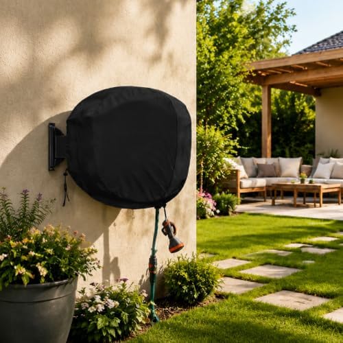 420D Garden Hose Reel Cover for Massimo T-Boss 750, Outdoor Storage Cover with Oxford Fabric, Adjustable Drawstring for Wall Mounted Retractable Reels - Image 6