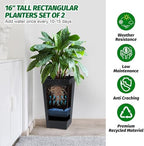 22.5" Tall Self Watering Planters Set of 2, Indoor Outdoor Plant Pots with Water Level Monitor & Drainage Holes, Automatic Watering System for Patio Garden Decor, Black - Image 3