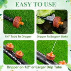 200Pcs 4 GPH Pressure Compensating Drippers,4 GPH Drip Emitters - Image 3