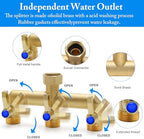 Brass Garden Hose Splitter, 3 Way Hose Splitter, Outdoor Hose Splitter, Outlet for Regulating and Shutting Off Water Flow - Image 4
