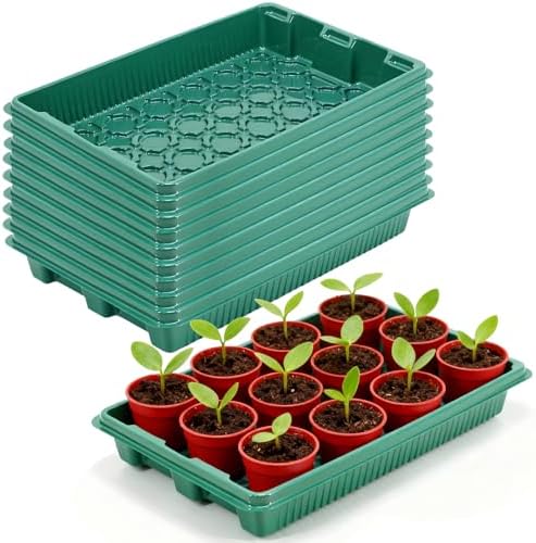 10 Pack 14.8"x9.6" Seed Starter Trays No Drain Holes for Microgreens by Joyhalo