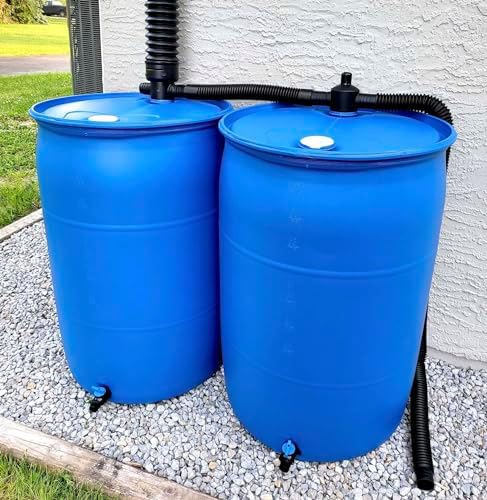 UFO Rain Barrel 4” Mini Docking Diverter with Overflow Hose for Poly Drums (White) - Image 7