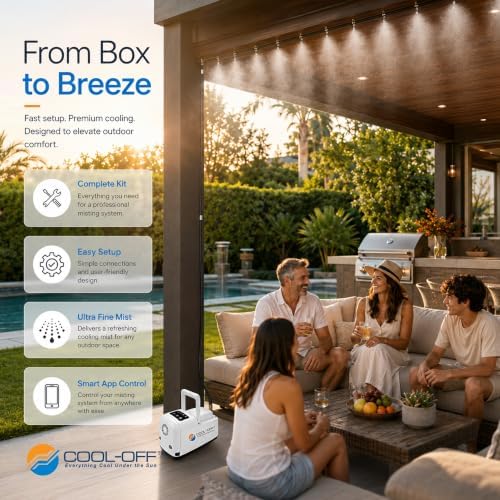 40’ High-Pressure Mist Cooling System Kit with Premium Edition Remote Pump W/App Control for Outdoor Usage Comes with CO100 Pump (.004-20 nozzles) (Black 1/4" Tubing 40 ft) - Image 6