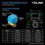 YoLink Wireless Smart Valve Control Kit, 3/4" Brass Motorized Valve, Wireless Controller 2, LoRa Long Range, D2D Offline with Leak Sensors, 12V Adapter with 2 Years Battery Backup - Image 6