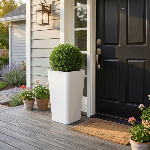 KOL Planters for Outdoor Plants, 20 Inch Tall White Plant Pots, 2 Pack - Image 7