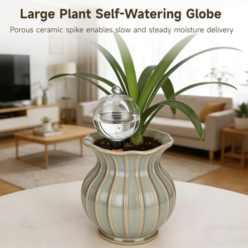 8 PCS Large Plant Self-Watering Globes, 16.9 oz Slow Release Watering Bulb with Ceramic Spike Stake, Top Fill Plastic Water Orbs, Automatic Irrigation Insert for Home Garden Office - Image 4