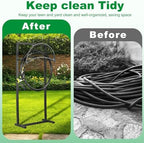 Garden Hose Holder Stand, Heavy Duty Freestanding Hose Holder for Outside, Holds Up to 150FT Water Hose, Metal Hose Hanger Rack with 4 Anchor Spikes for Yard Lawn Garden-Without Basket - Image 6