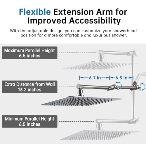 G-Promise All Metal 10 Inches Rainfall Shower Head with Handheld Combo - Image 3