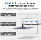 G-Promise All Metal 10 Inches Rainfall Shower Head with Handheld Combo - Image 3