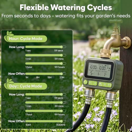 2 Zone Water Timer with Brass Inlet Outlet, Sprinkler Timer for Garden Hose - Image 5