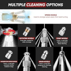 50FT Sewer Jetter Kit for Pressure Washer, 5800 PSI Drain Cleaning Hose with 5 Jet Nozzles & 2 Adapters, Compatible with Spray Guns and Power Washers, Ideal for Clogged Pipes and Drains - Image 4