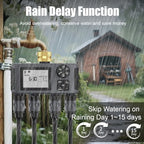 Hose Water Timer, Programmable Sprinkler Timer with Rain Delay/Manual/Automatic Drip Irrigation System for Outdoor Garden Yard, 4 Outlet - Image 6
