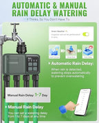 WiFi Water Timer for Garden Hose, Sprinkler Timer 4 Zone, Smart Hose Water with WiFi Irrigation Controller,Voice Control RF433 Automatic Irrigation System/Rain Delay/Manual Watering D34WT06 - Image 3