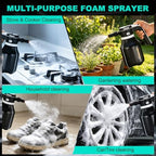 Electric Foam Sprayer,2L Portable Rechargeable Cordless Pressurized Spray Foam Cannon, Car Wash Foam Gun for Car Wash Detailing Garden Black - Image 7