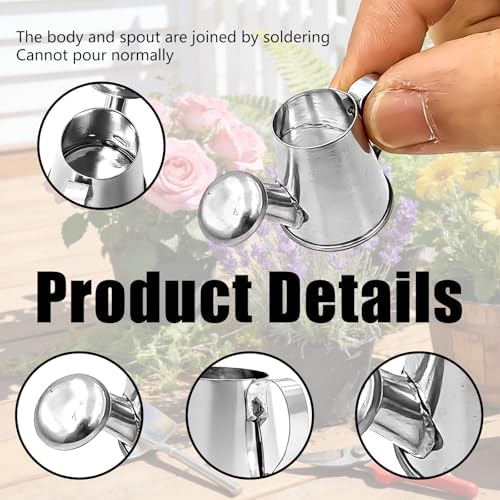 40Pcs Mini Watering Can Mini Galvanized Watering Can Silver Miniature Watering Pot, Small Metal Kettle for House Crafts, Garden Ornaments, Gardening Landscape, Party Favors, Dollhouse Decor - Image 3