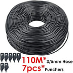 3/5mm PVC Hose Micro Drip with Puncher, Blank Distribution Line Water Hose Garden Watering Tube for Garden Irrigation System(110M) - Image 2
